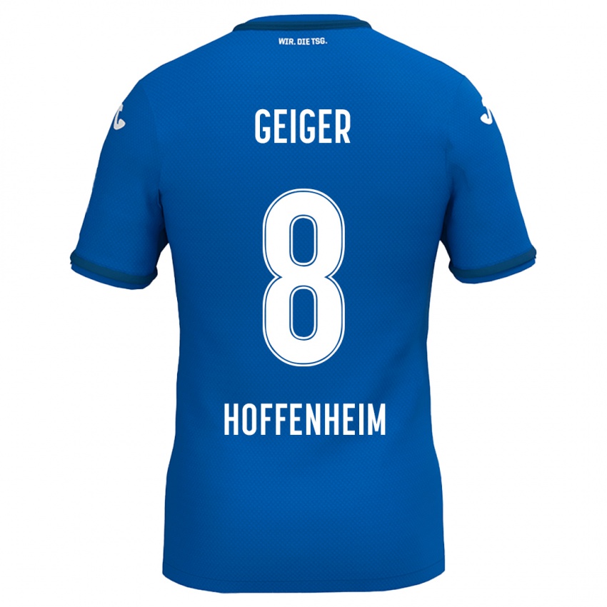 Mujer Camiseta Dennis Geiger #8 Azul Real 1ª Equipación 2024/25 La Camisa Chile