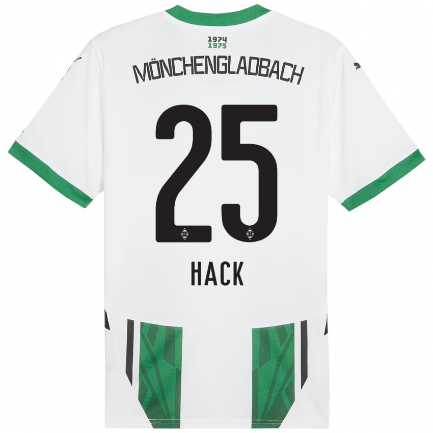 Mujer Camiseta Robin Hack #25 Blanco Verde 1ª Equipación 2024/25 La Camisa Chile