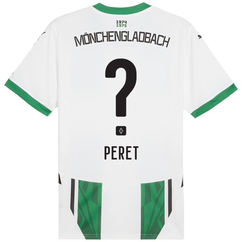 Mujer Camiseta Jakub Peret #0 Blanco Verde 1ª Equipación 2024/25 La Camisa Chile