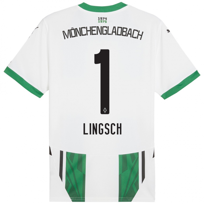 Mujer Camiseta Tina Lingsch #1 Blanco Verde 1ª Equipación 2024/25 La Camisa Chile