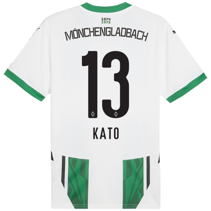 Mujer Camiseta Mizuho Kato #13 Blanco Verde 1ª Equipación 2024/25 La Camisa Chile