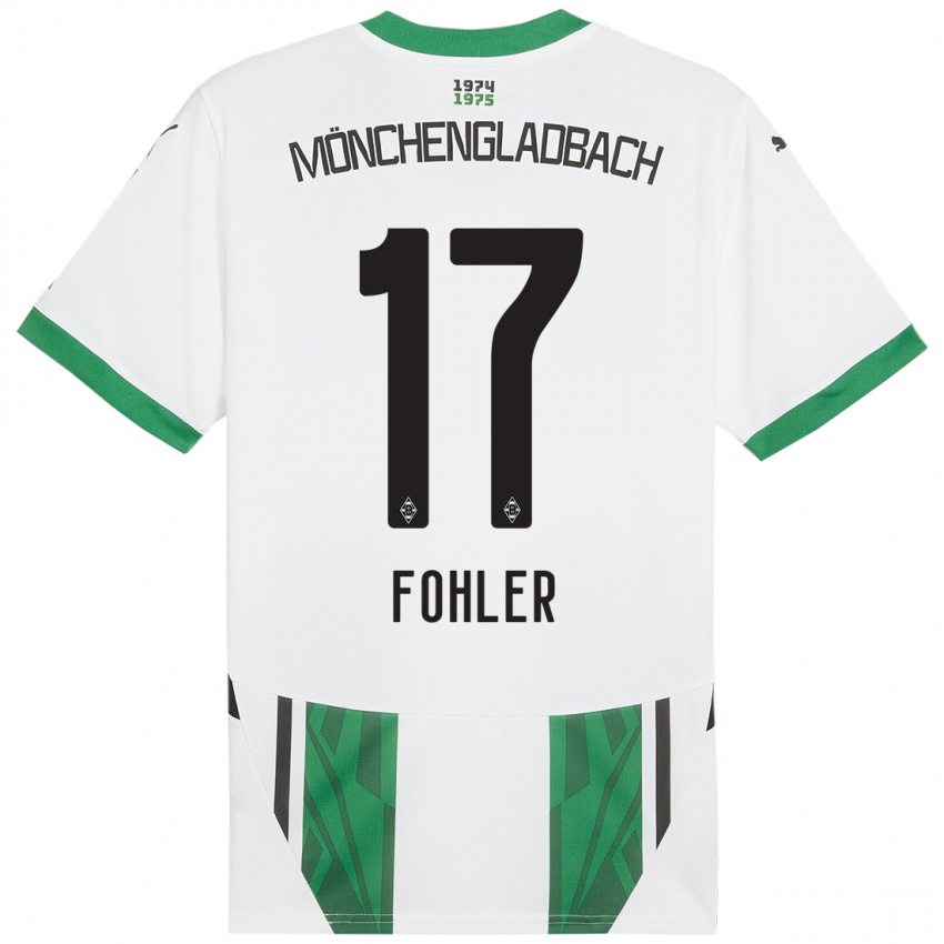 Mujer Camiseta Selma Fohler #17 Blanco Verde 1ª Equipación 2024/25 La Camisa Chile