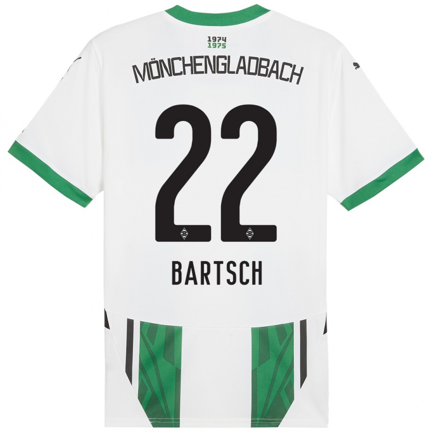 Mujer Camiseta Kristina Bartsch #22 Blanco Verde 1ª Equipación 2024/25 La Camisa Chile