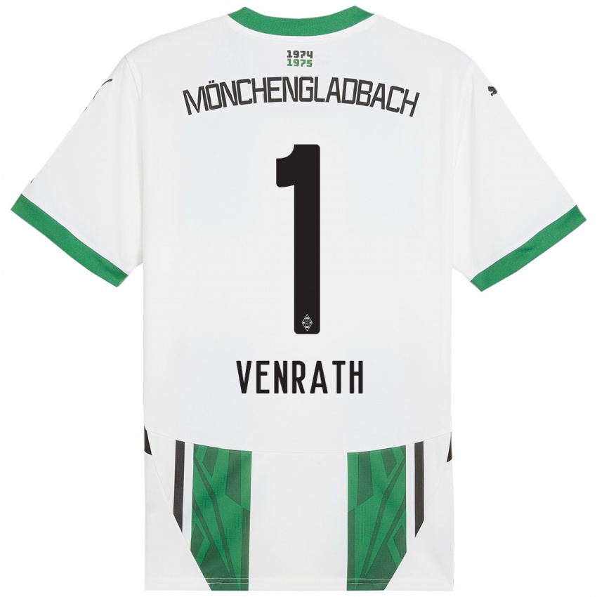 Mujer Camiseta Lisa Venrath #1 Blanco Verde 1ª Equipación 2024/25 La Camisa Chile