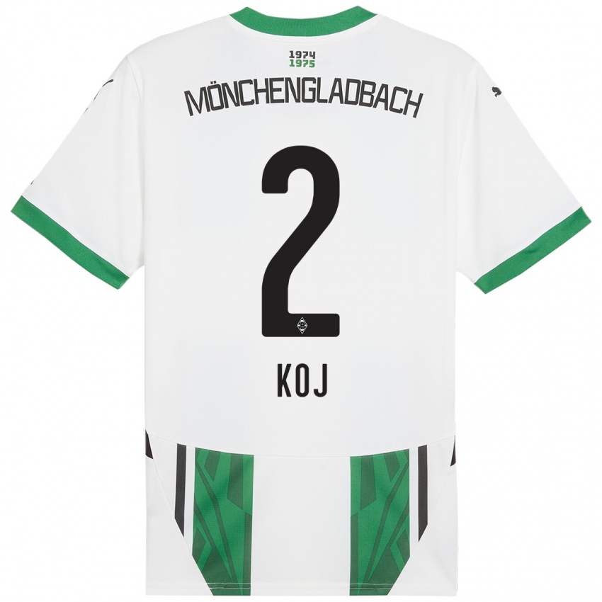 Mujer Camiseta Julia Koj #2 Blanco Verde 1ª Equipación 2024/25 La Camisa Chile