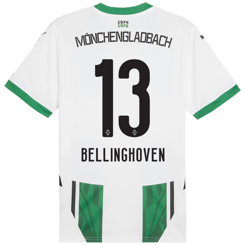 Mujer Camiseta Christina Bellinghoven #13 Blanco Verde 1ª Equipación 2024/25 La Camisa Chile