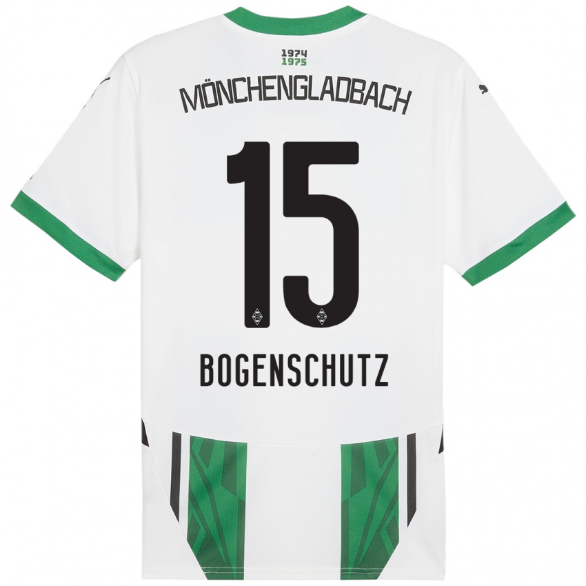 Mujer Camiseta Kerstin Bogenschutz #15 Blanco Verde 1ª Equipación 2024/25 La Camisa Chile