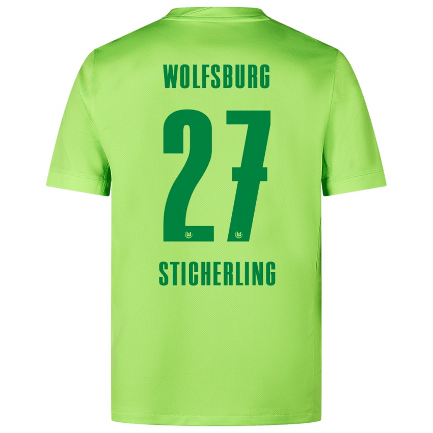 Mujer Camiseta Carl-Anton Sticherling #27 Verde Fluorescente 1ª Equipación 2024/25 La Camisa Chile