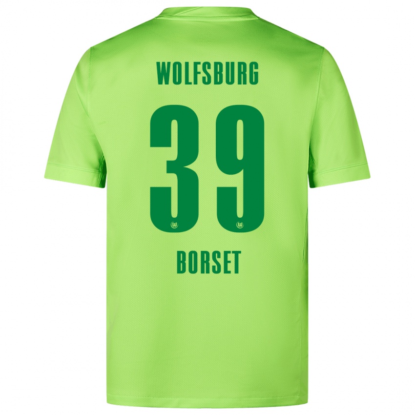 Mujer Camiseta Anders Rønne Børset #39 Verde Fluorescente 1ª Equipación 2024/25 La Camisa Chile