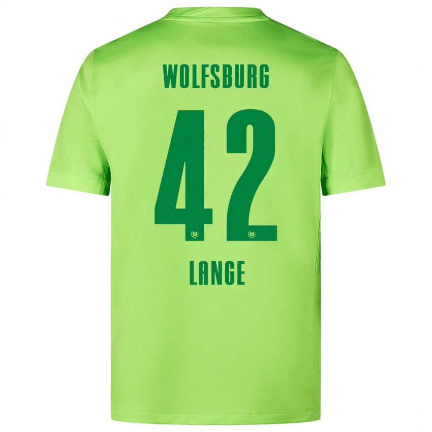 Mujer Camiseta Felix Lange #42 Verde Fluorescente 1ª Equipación 2024/25 La Camisa Chile