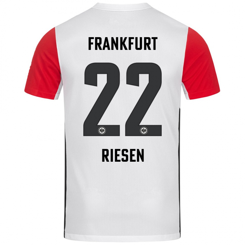 Mujer Camiseta Nadine Riesen #22 Blanco Rojo 1ª Equipación 2024/25 La Camisa Chile