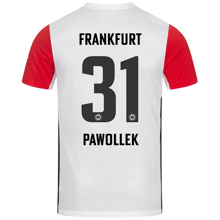 Mujer Camiseta Tanja Pawollek #31 Blanco Rojo 1ª Equipación 2024/25 La Camisa Chile