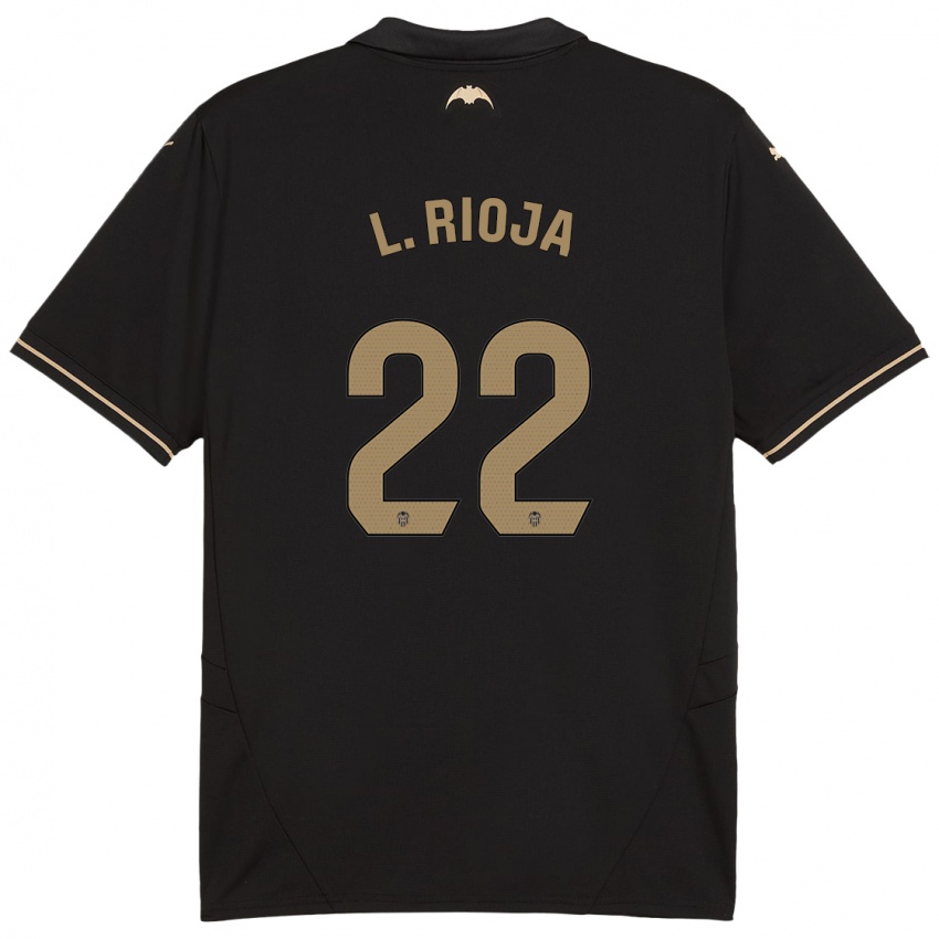 Mujer Camiseta Luis Rioja #22 Negro 2ª Equipación 2024/25 La Camisa Chile