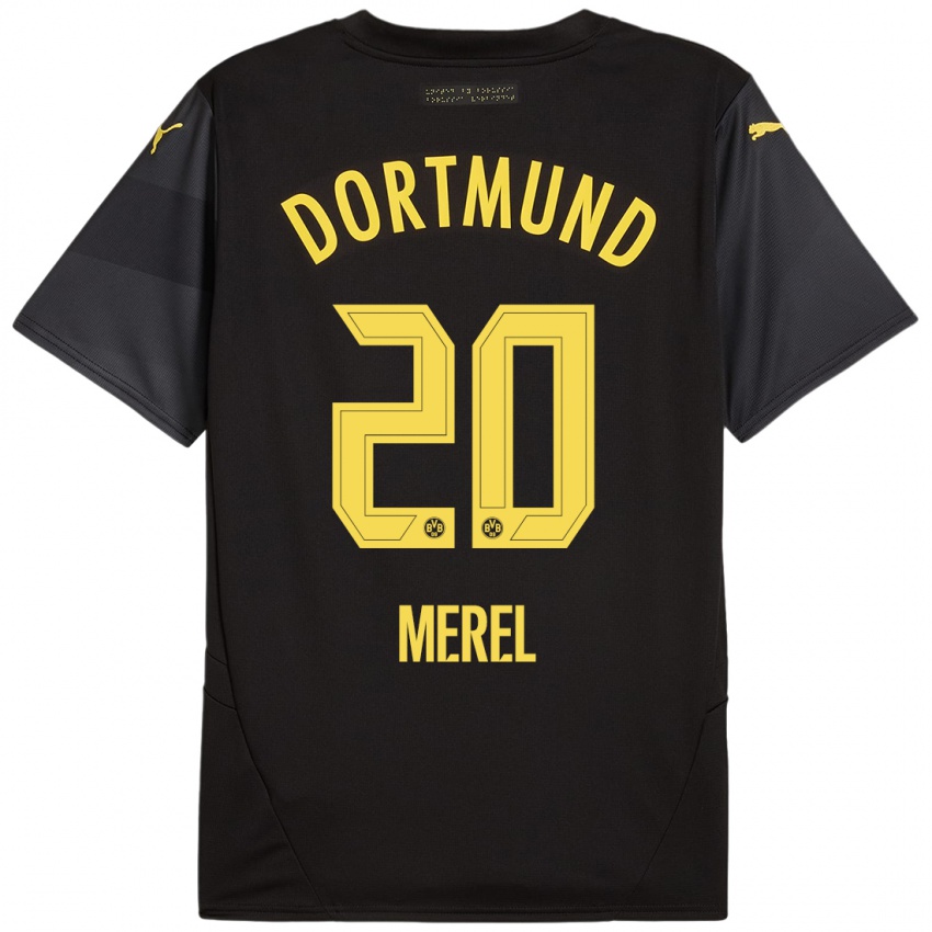 Mujer Camiseta Freriks Merel #20 Negro Amarillo 2ª Equipación 2024/25 La Camisa Chile