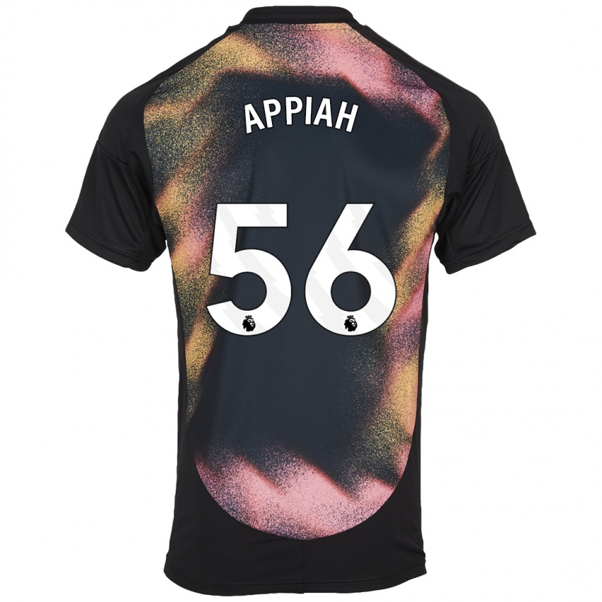 Mujer Camiseta Paul Appiah #56 Negro Blanco 2ª Equipación 2024/25 La Camisa Chile