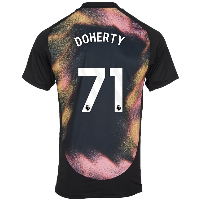 Mujer Camiseta Arlo Doherty #71 Negro Blanco 2ª Equipación 2024/25 La Camisa Chile