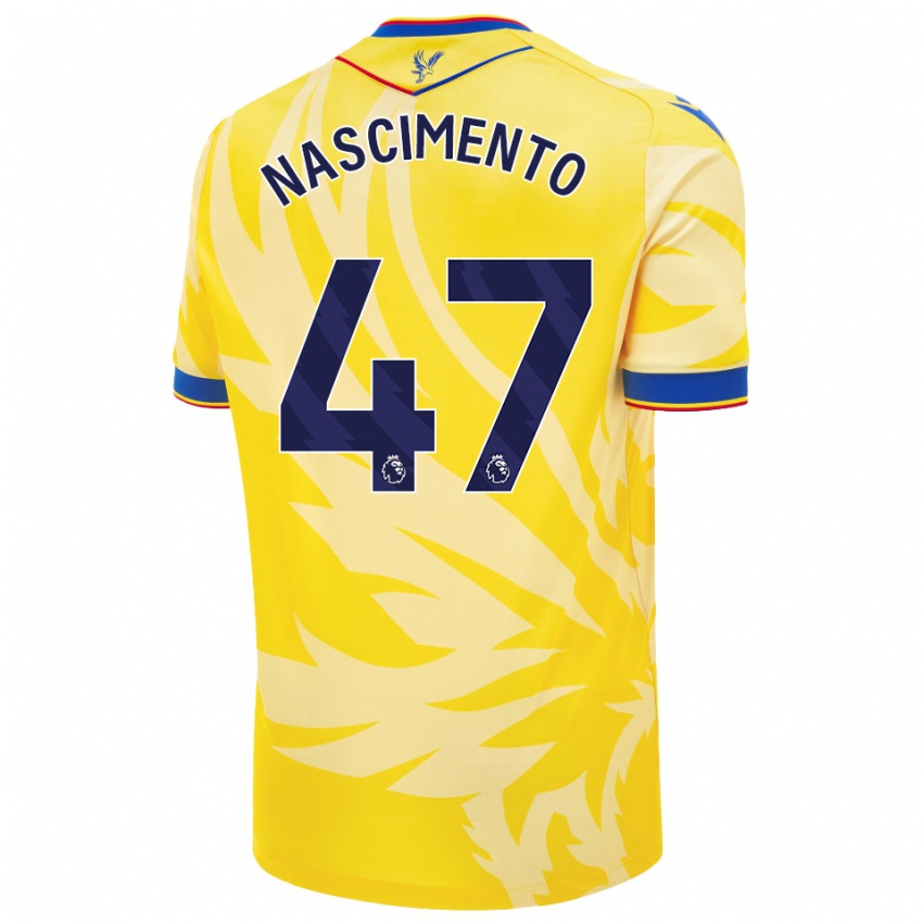 Mujer Camiseta Adler Nascimento #47 Amarillo 2ª Equipación 2024/25 La Camisa Chile