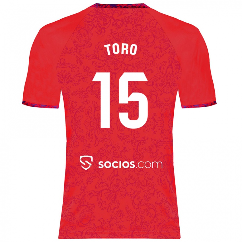 Mujer Camiseta Juanan Toro #15 Rojo 2ª Equipación 2024/25 La Camisa Chile