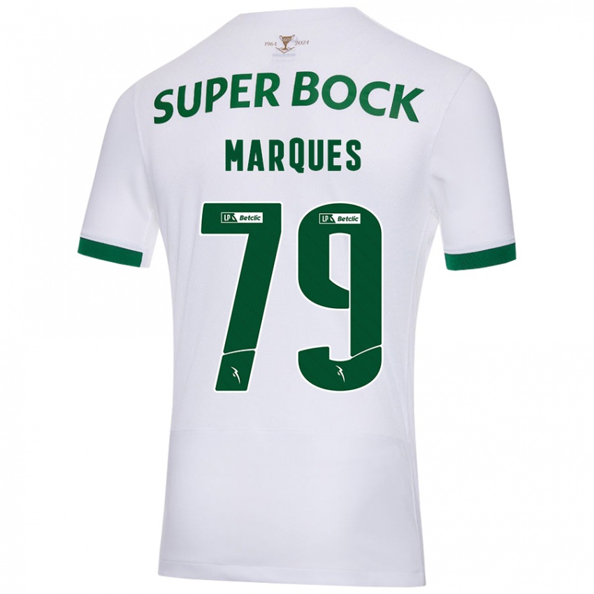 Mujer Camiseta Rodrigo Marquês #79 Blanco Verde 2ª Equipación 2024/25 La Camisa Chile