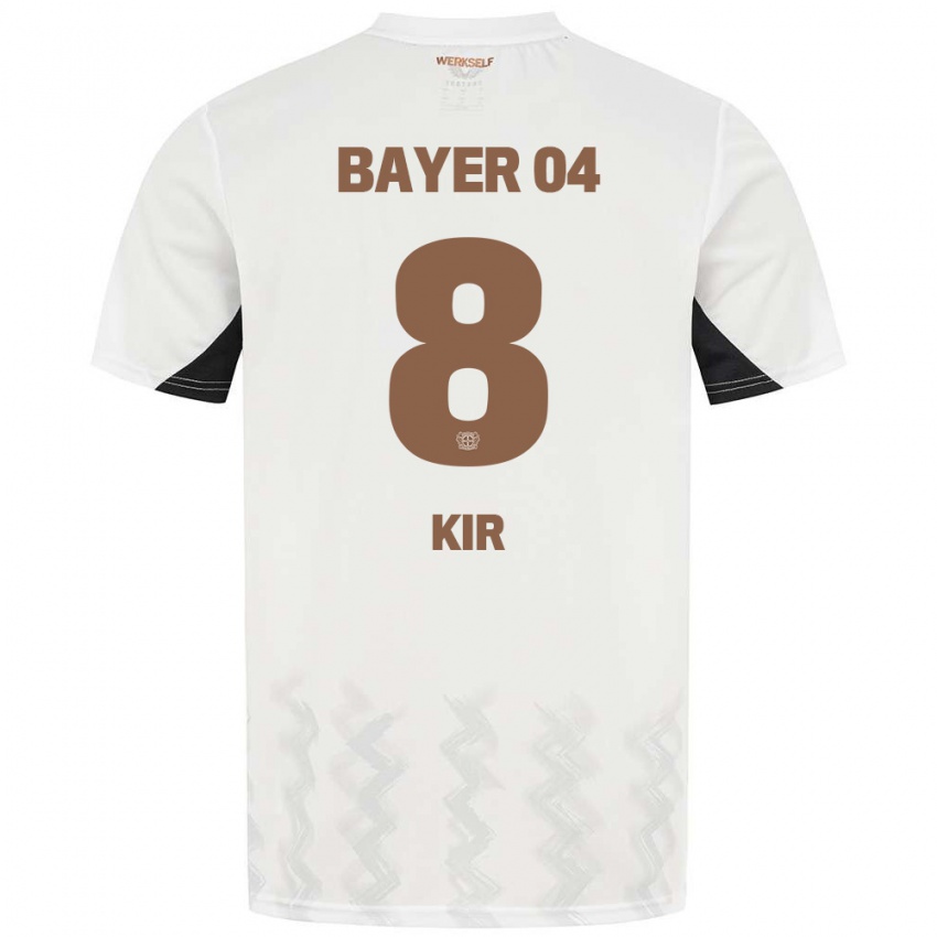 Mujer Camiseta Burak Kir #8 Blanco Negro 2ª Equipación 2024/25 La Camisa Chile