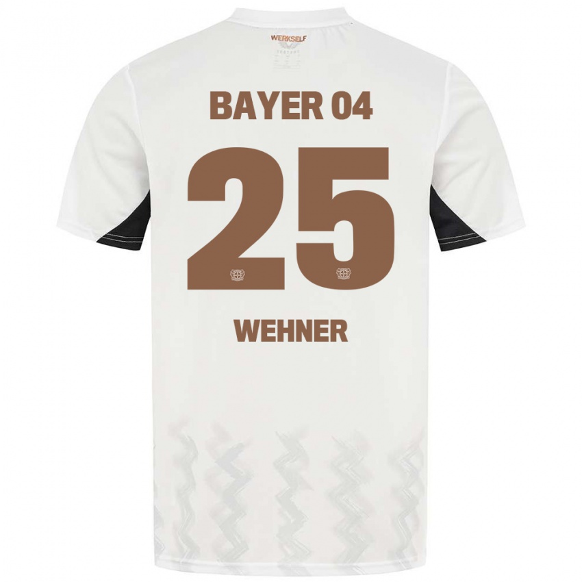 Mujer Camiseta Luca Wehner #25 Blanco Negro 2ª Equipación 2024/25 La Camisa Chile