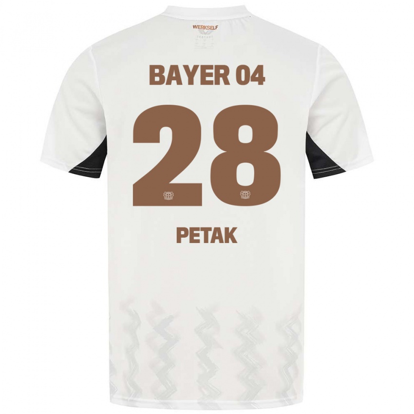 Mujer Camiseta Raoul Petak #28 Blanco Negro 2ª Equipación 2024/25 La Camisa Chile