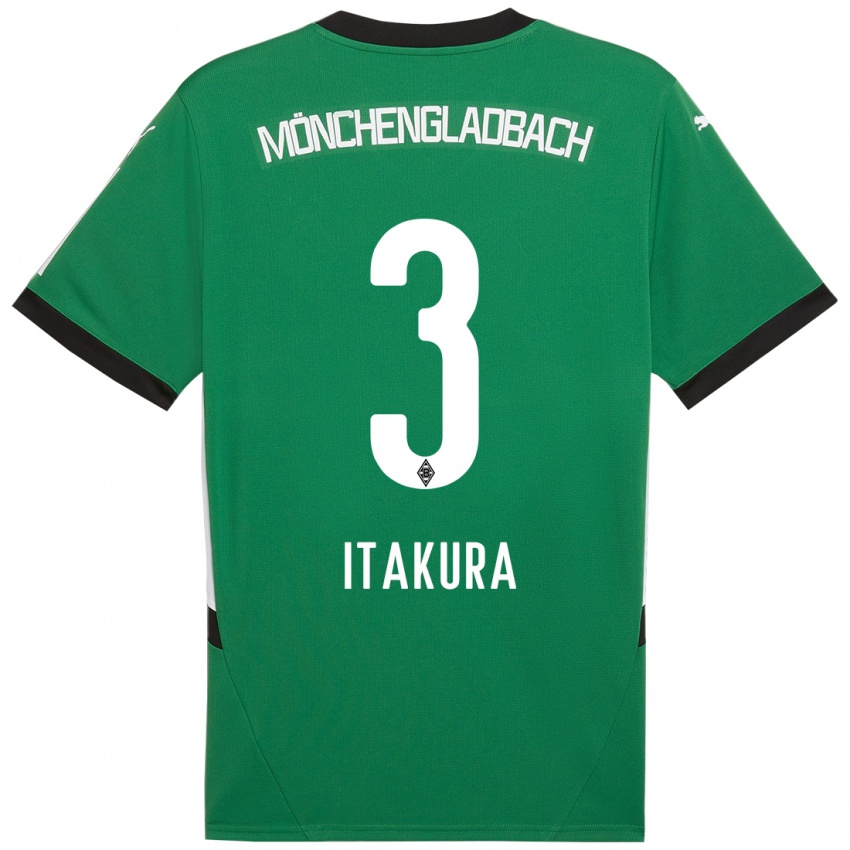 Mujer Camiseta Ko Itakura #3 Verde Blanco 2ª Equipación 2024/25 La Camisa Chile