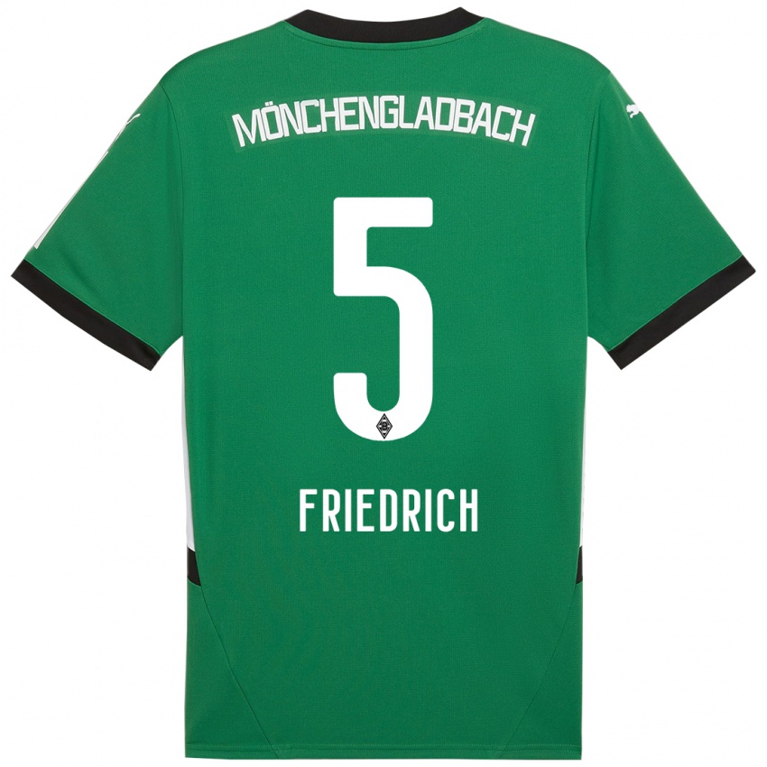 Mujer Camiseta Marvin Friedrich #5 Verde Blanco 2ª Equipación 2024/25 La Camisa Chile