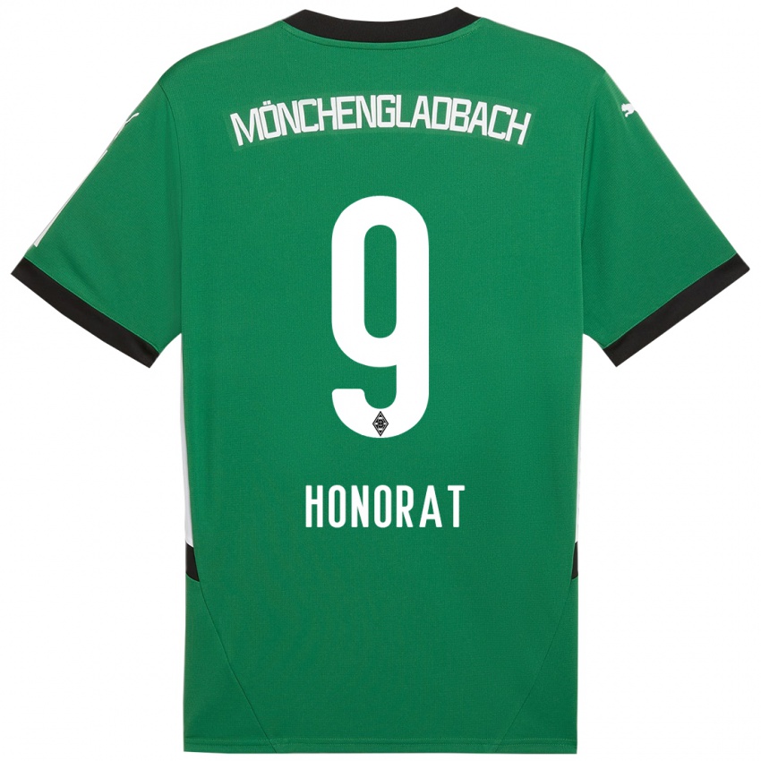 Mujer Camiseta Franck Honorat #9 Verde Blanco 2ª Equipación 2024/25 La Camisa Chile