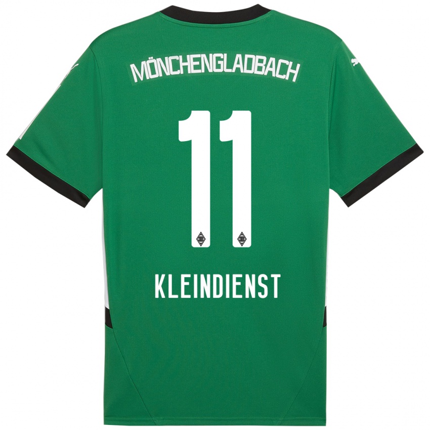 Mujer Camiseta Tim Kleindienst #11 Verde Blanco 2ª Equipación 2024/25 La Camisa Chile