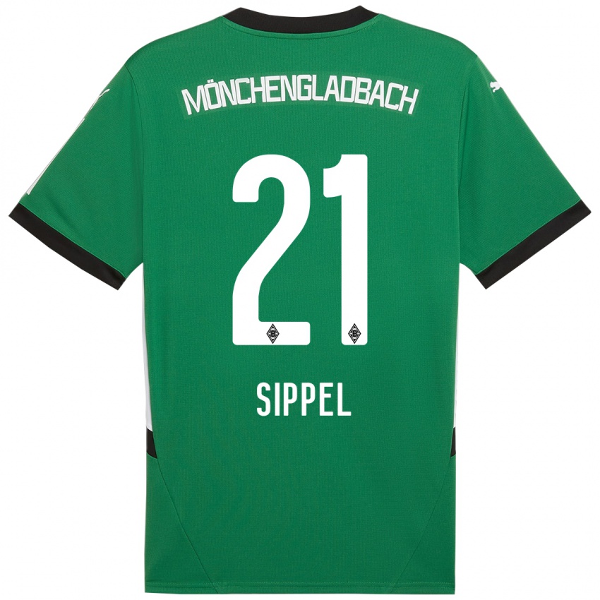 Mujer Camiseta Tobias Sippel #21 Verde Blanco 2ª Equipación 2024/25 La Camisa Chile