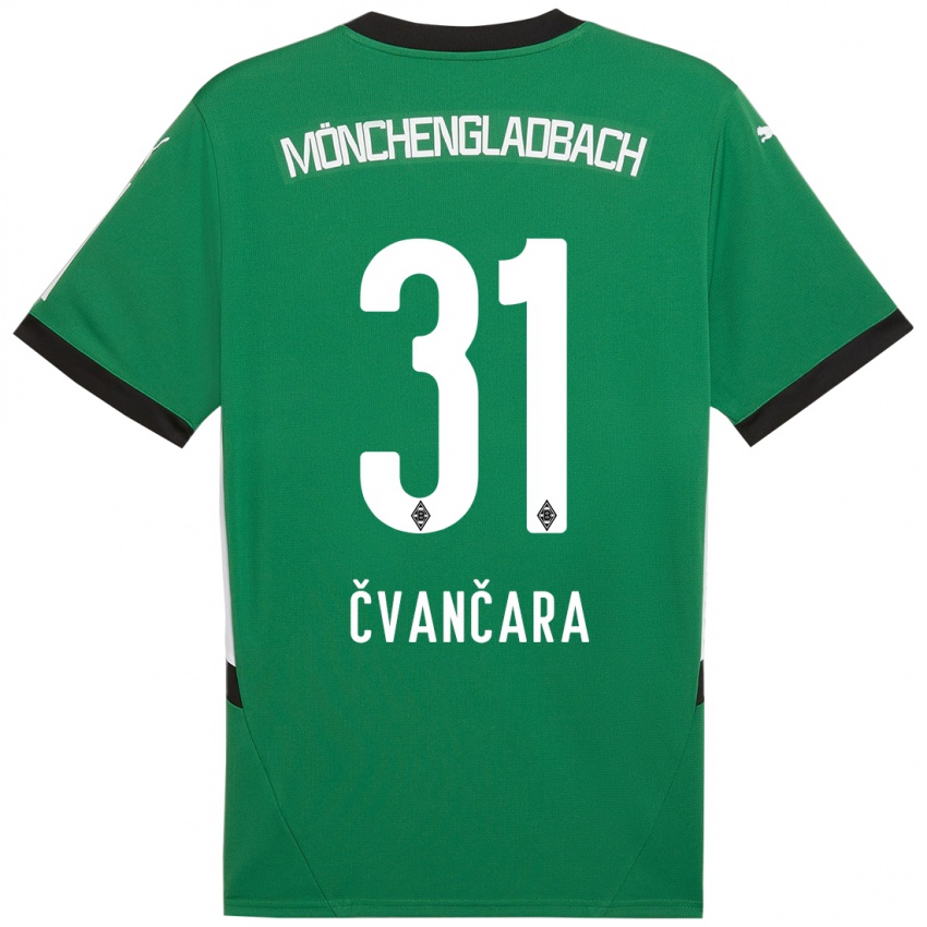 Mujer Camiseta Tomas Cvancara #31 Verde Blanco 2ª Equipación 2024/25 La Camisa Chile