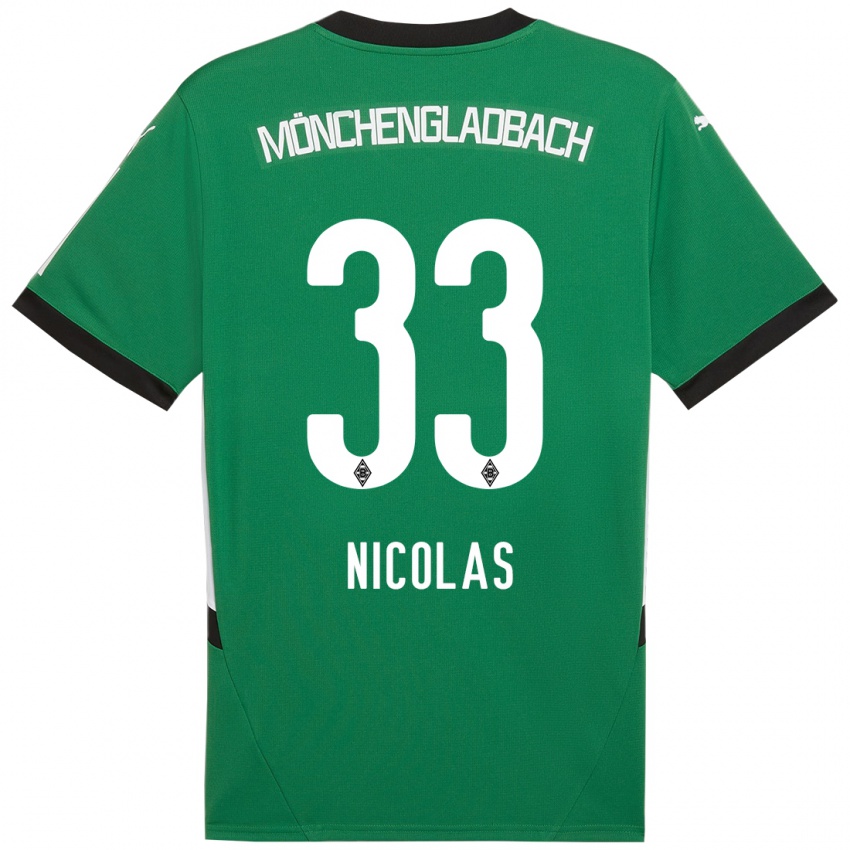 Mujer Camiseta Moritz Nicolas #33 Verde Blanco 2ª Equipación 2024/25 La Camisa Chile