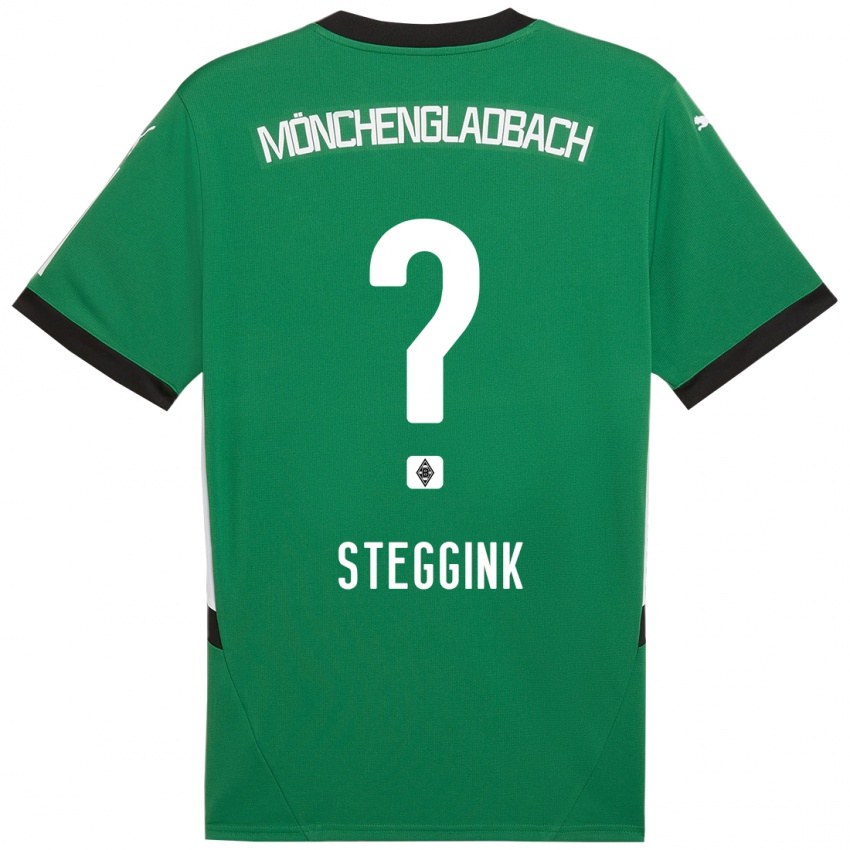 Mujer Camiseta Lennart Steggink #0 Verde Blanco 2ª Equipación 2024/25 La Camisa Chile