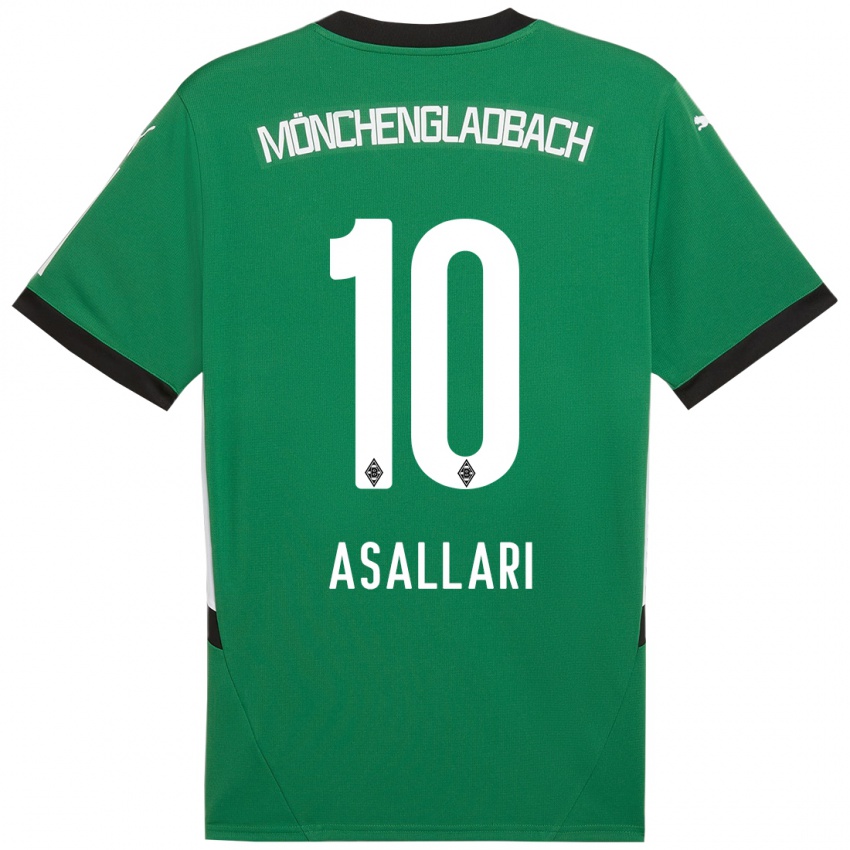 Mujer Camiseta Kushtrim Asallari #10 Verde Blanco 2ª Equipación 2024/25 La Camisa Chile