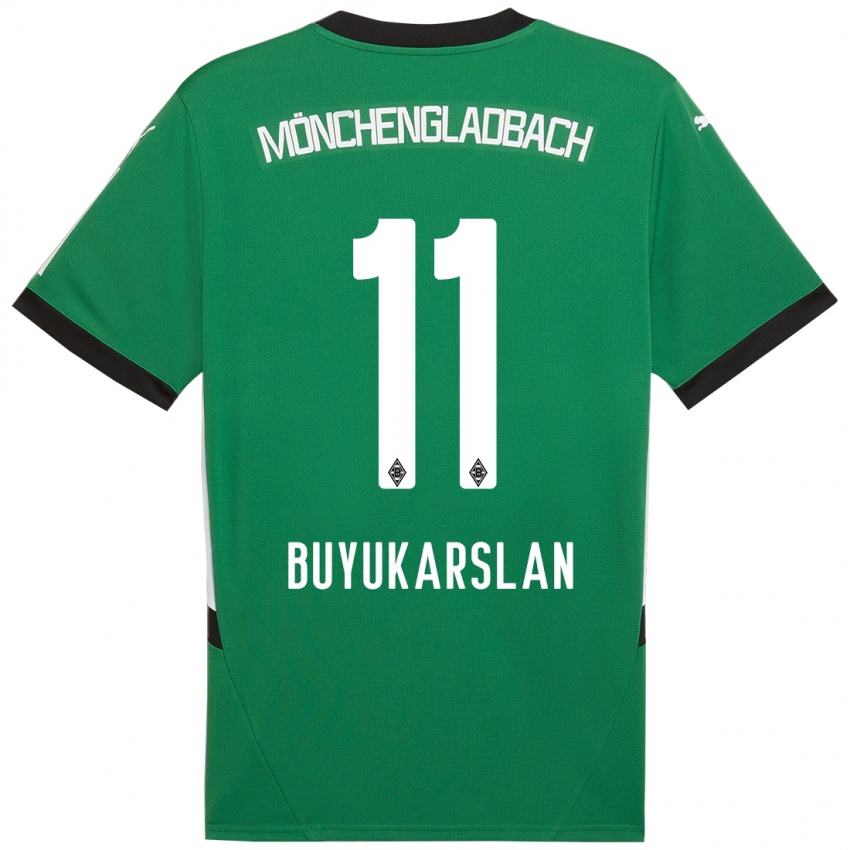 Mujer Camiseta Oguzcan Büyükarslan #11 Verde Blanco 2ª Equipación 2024/25 La Camisa Chile