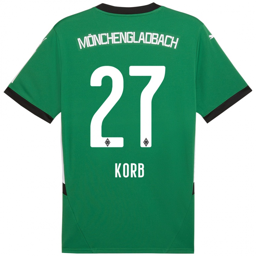 Mujer Camiseta Julian Korb #27 Verde Blanco 2ª Equipación 2024/25 La Camisa Chile