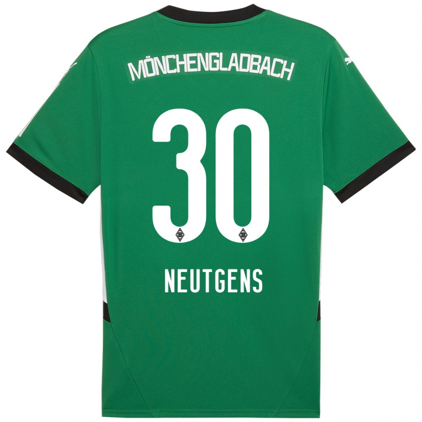 Mujer Camiseta Maximilian Neutgens #30 Verde Blanco 2ª Equipación 2024/25 La Camisa Chile