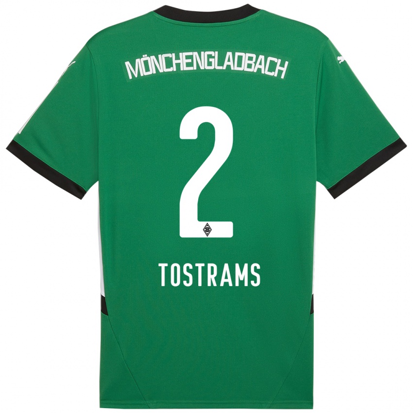 Mujer Camiseta Eva Tostrams #2 Verde Blanco 2ª Equipación 2024/25 La Camisa Chile