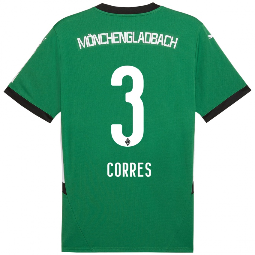 Mujer Camiseta Carolin Corres #3 Verde Blanco 2ª Equipación 2024/25 La Camisa Chile