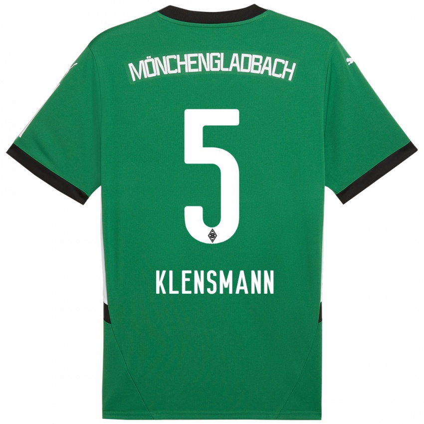 Mujer Camiseta Paula Klensmann #5 Verde Blanco 2ª Equipación 2024/25 La Camisa Chile