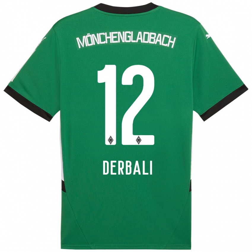 Mujer Camiseta Louisa Derbali #12 Verde Blanco 2ª Equipación 2024/25 La Camisa Chile