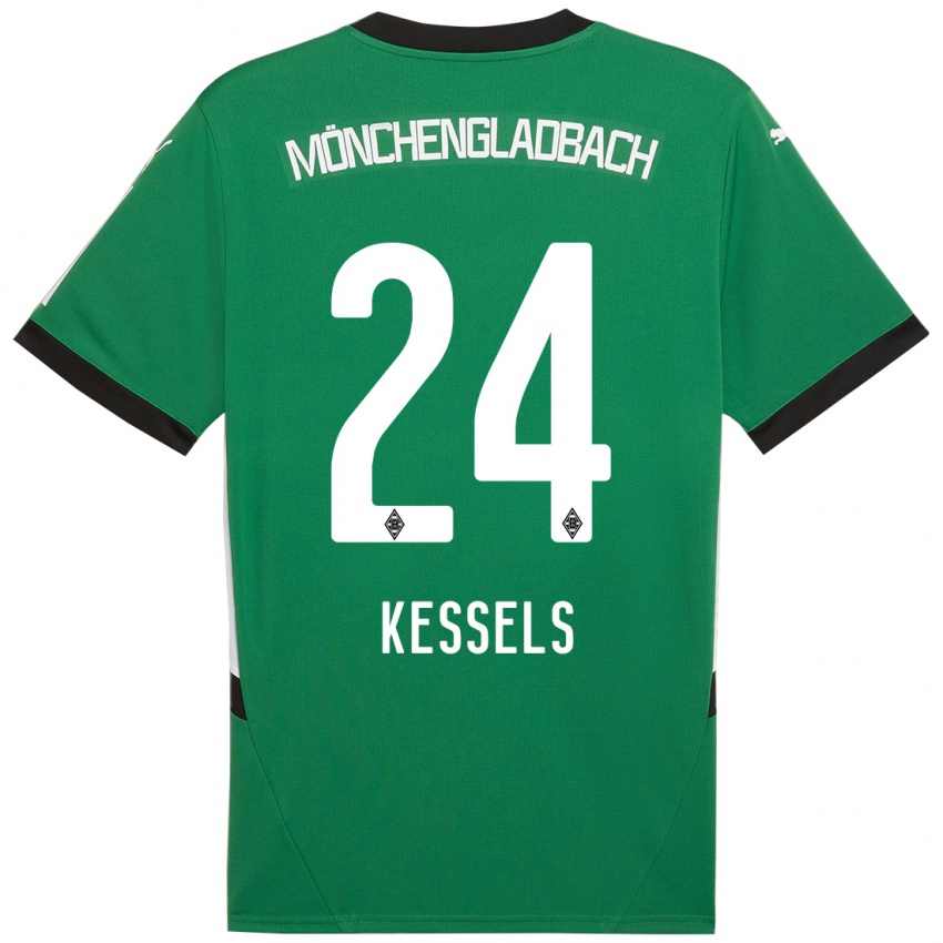 Mujer Camiseta Imke Kessels #24 Verde Blanco 2ª Equipación 2024/25 La Camisa Chile