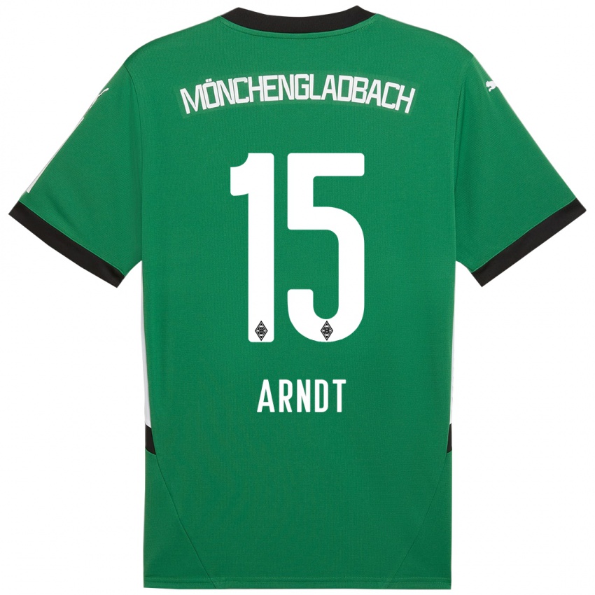 Mujer Camiseta Leo Arndt #15 Verde Blanco 2ª Equipación 2024/25 La Camisa Chile