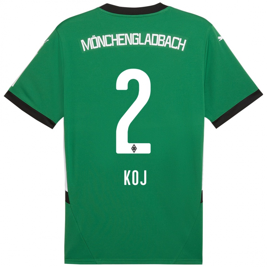 Mujer Camiseta Julia Koj #2 Verde Blanco 2ª Equipación 2024/25 La Camisa Chile