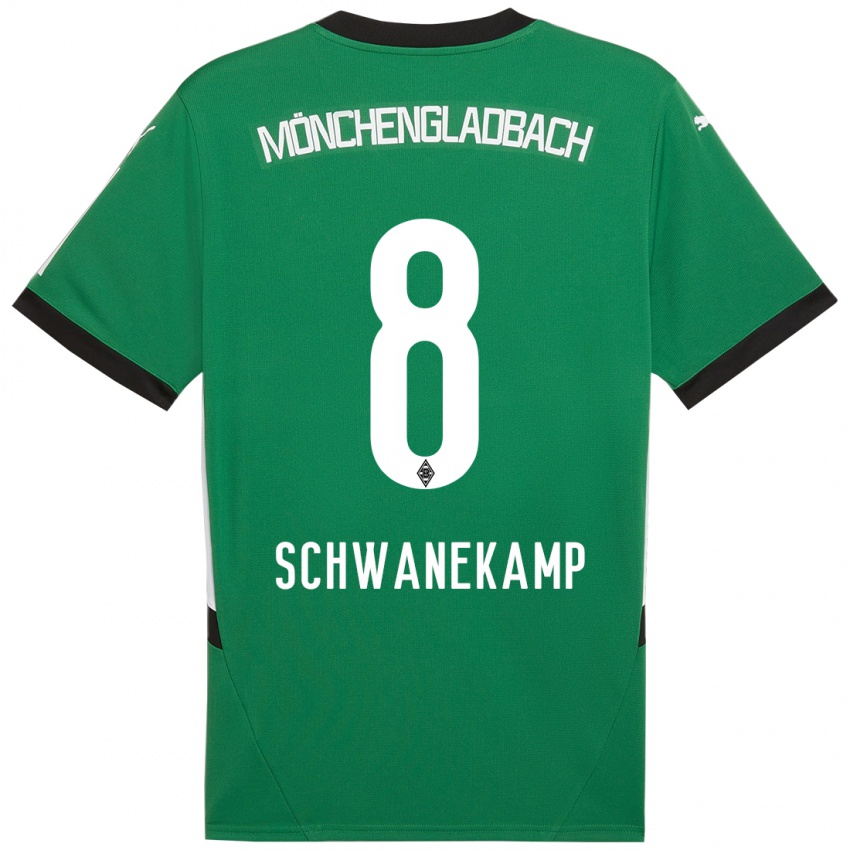 Mujer Camiseta Jana Schwanekamp #8 Verde Blanco 2ª Equipación 2024/25 La Camisa Chile