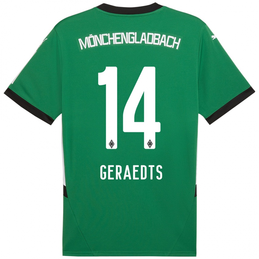 Mujer Camiseta Kelsey Geraedts #14 Verde Blanco 2ª Equipación 2024/25 La Camisa Chile