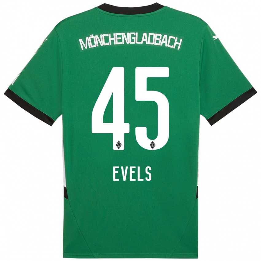 Mujer Camiseta Emily Evels #45 Verde Blanco 2ª Equipación 2024/25 La Camisa Chile