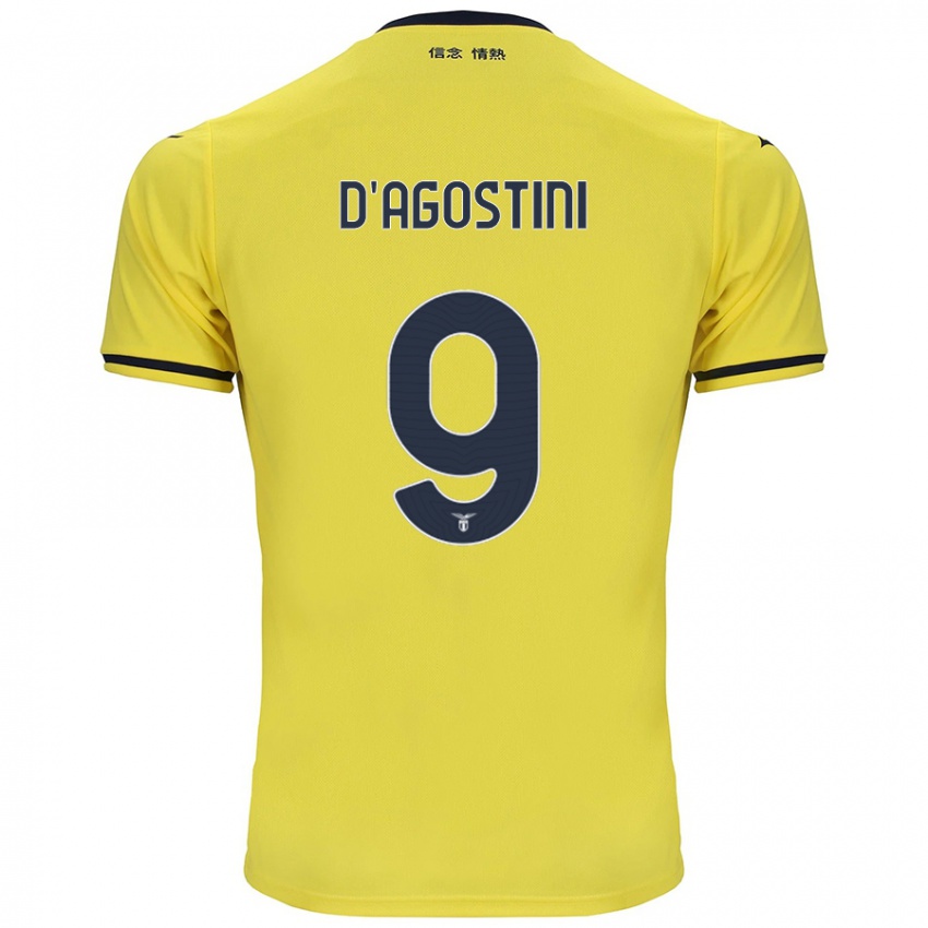 Mujer Camiseta Lorenzo D'agostini #9 Amarillo 2ª Equipación 2024/25 La Camisa Chile