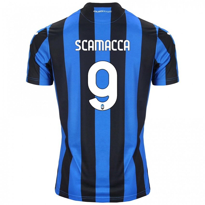 Niño Camiseta Gianluca Scamacca #9 Azul Negro 1ª Equipación 2024/25 La Camisa Chile